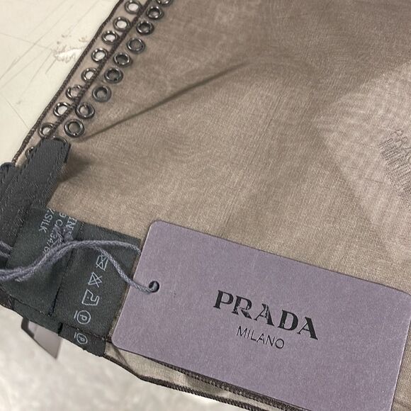 Prada Brown Embellished Scarf - Picture 7 of 7